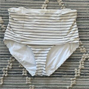 CALIA by Carrie Underwood Black and White Striped Bikini Bottom